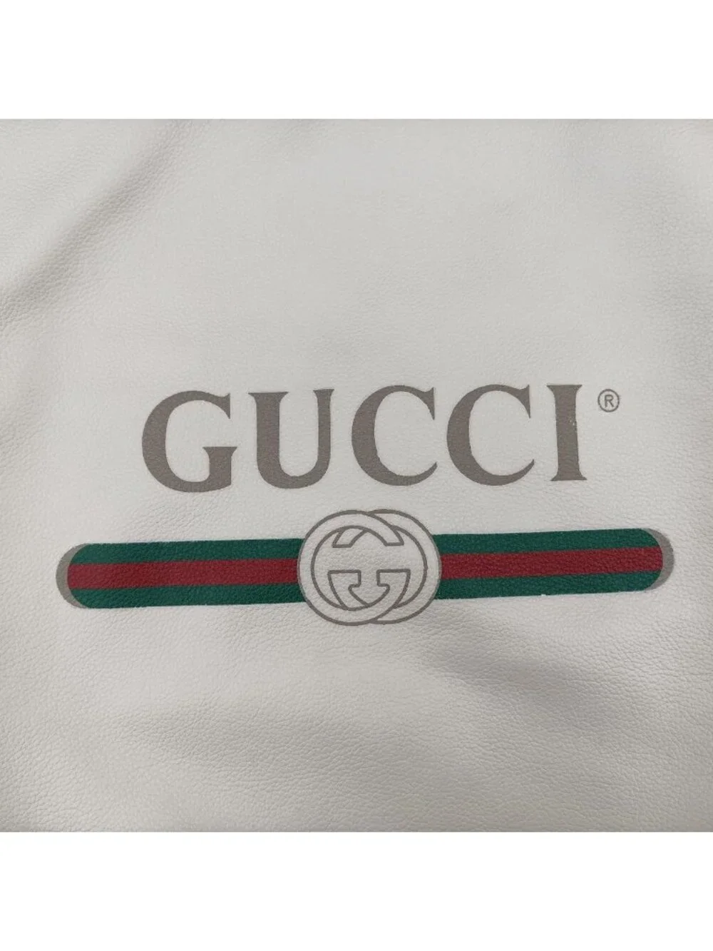 Gucci Print Draw String White Leather